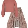 Buy 👏 Trend Blossoms Coral Bishop-Sleeve Crewneck Top & Brick Red Floral Hi-Low 👗 Skirt - 👧 Girls 😉 1 Buy 👏 Trend Blossoms Coral Bishop-Sleeve Crewneck Top & Brick Red Floral Hi-Low 👗 Skirt - 👧 Girls 😉 -Trend Blossoms-shop zu101028458 main tm1635874540