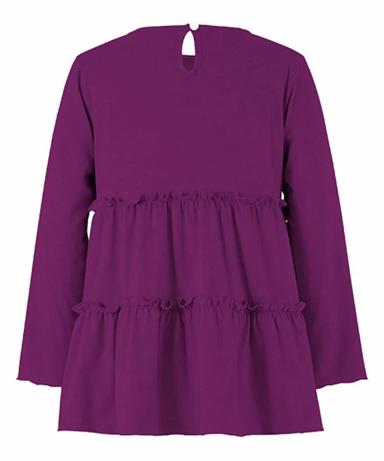 Brand new ๐ Trend Blossoms Purple Ruffle-Hem Tunic - ๐ง Girls ๐ 4 Brand new ๐ Trend Blossoms Purple Ruffle-Hem Tunic - ๐ง Girls ๐ - Image 2