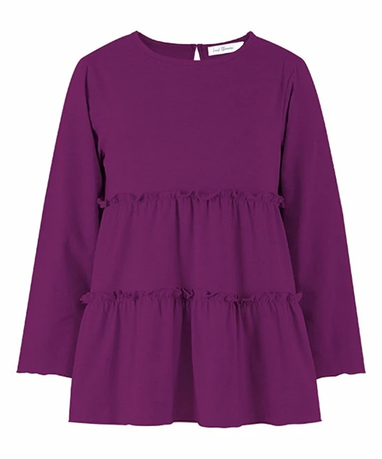 Brand new ๐ Trend Blossoms Purple Ruffle-Hem Tunic - ๐ง Girls ๐ 3 Brand new ๐ Trend Blossoms Purple Ruffle-Hem Tunic - ๐ง Girls ๐
