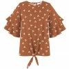Best Sale ๐ Trend Blossoms Sienna Brown & White Floral Dot Ruffle-Sleeve Knot-Hem Top - ๐ง Girls โ๏ธ 2 Best Sale ๐ Trend Blossoms Sienna Brown & White Floral Dot Ruffle-Sleeve Knot-Hem Top - ๐ง Girls โ๏ธ -Trend Blossoms-shop zu101590028 main tm1638029118