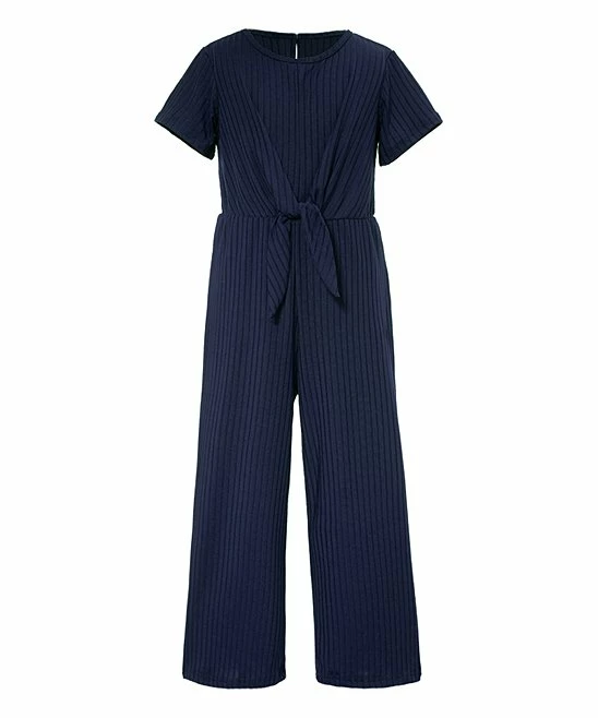 Cheapest ๐คฉ Trend Blossoms Navy Ribbed Knot-Front Jumpsuit - ๐ง Girls ๐งจ 3 Cheapest ๐คฉ Trend Blossoms Navy Ribbed Knot-Front Jumpsuit - ๐ง Girls ๐งจ