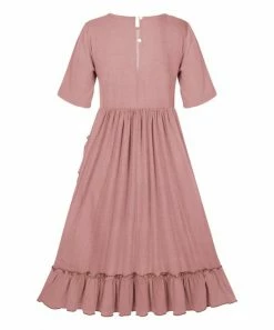 Budget 🥰 Trend Blossoms Pink Ruffle-Accent A-Line 👗 Dress - 👧 Girls 😀 -Trend Blossoms-shop zu101840003 alt 1 tm1638545356