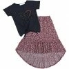 Best reviews of ⭐ Trend Blossoms Dark Navy Heart Knot-Front Top & Maroon Leopard Hi-Low 👗 Skirt - 👧 Girls ❤️