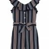 Best Pirce 🔔 Trend Blossoms Navy & Orange Stripe Ruffle Bow-Belt Romper - 👧 Girls ❤️ 1 Best Pirce 🔔 Trend Blossoms Navy & Orange Stripe Ruffle Bow-Belt Romper - 👧 Girls ❤️ -Trend Blossoms-shop zu102030574 main tm1639244380