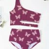 Hot Sale 👏 Trend Blossoms Dark Fuchsia Butterfly One-Shoulder Cutout 👙 Bikini - 👧 Girls 🔥 -Trend Blossoms-shop zu102034791 main tm1639597722