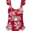 Best reviews of 🔔 Trend Blossoms Red & Pink Floral Bow Ruffle-Accent Cutout One-Piece - 👧 Girls 💯 -Trend Blossoms-shop zu102034811 main tm1639597722