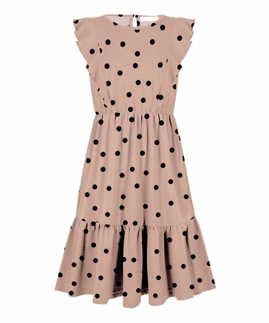 Brand new ๐ Trend Blossoms Pink & Black Polka Dot Angel-Sleeve ๐ Dress - ๐ง Girls ๐ 3 Brand new ๐ Trend Blossoms Pink & Black Polka Dot Angel-Sleeve ๐ Dress - ๐ง Girls ๐