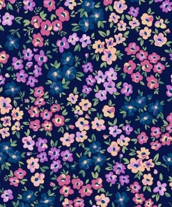 Discount 😀 Trend Blossoms Dark Navy & Lavender Floral Bow-Belt Sleeveless 👗 Dress - 👧 Girls 🛒 -Trend Blossoms-shop zu102094590 alt 2 tm1639774257