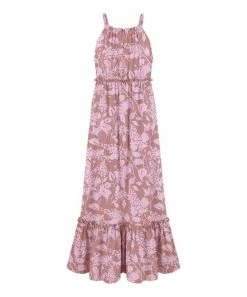 Best Pirce ✨ Trend Blossoms Pink Floral Tiered Maxi 👗 Dress - 👧 Girls 🎉