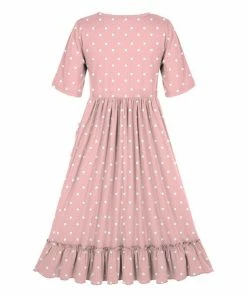 Promo 🔔 Trend Blossoms Pink & White Polka Dot Ruffle-Accent A-Line 👗 Dress - 👧 Girls 🤩 7 Promo 🔔 Trend Blossoms Pink & White Polka Dot Ruffle-Accent A-Line 👗 Dress - 👧 Girls 🤩 -Trend Blossoms-shop zu102901965 alt 2 tm1643057623