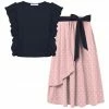 Wholesale 🎁 Trend Blossoms Dark Navy Ruffle Sleeveless Top & Light Pink Polka Dot Bow Maxi 👗 Skirt - 👧 Girls ⭐ 1 Wholesale 🎁 Trend Blossoms Dark Navy Ruffle Sleeveless Top & Light Pink Polka Dot Bow Maxi 👗 Skirt - 👧 Girls ⭐ -Trend Blossoms-shop zu102901984 main tm1643057623