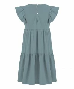 Outlet ✔️ Trend Blossoms Dusty Turquoise Angel-Sleeve 👗 Dress - 👧 Girls 🎁 -Trend Blossoms-shop zu103362309 alt 1 tm1645212338