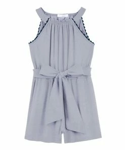 Brand new ✨ Trend Blossoms Gray Bow-Belt Romper - 👧 Girls ⌛