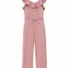 Best deal 🥰 Trend Blossoms Pink Ruffle-Accent Bow-Belt Jumpsuit - 👧 Girls ❤️ -Trend Blossoms-shop zu103470861 main tm1645828028
