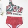 Best Pirce 👍 Trend Blossoms Green & Red Floral & Polka Dot Asymmetrical Cutout 👙 Bikini - 👧 Girls 🌟 1 Best Pirce 👍 Trend Blossoms Green & Red Floral & Polka Dot Asymmetrical Cutout 👙 Bikini - 👧 Girls 🌟 -Trend Blossoms-shop zu103473495 main tm1645897287