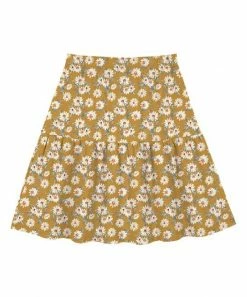 Buy 💯 Trend Blossoms Mustard Floral Bow-Accent 👗 Skirt - 👧 Girls 🔥 -Trend Blossoms-shop zu103476701 alt 1 tm1645725746