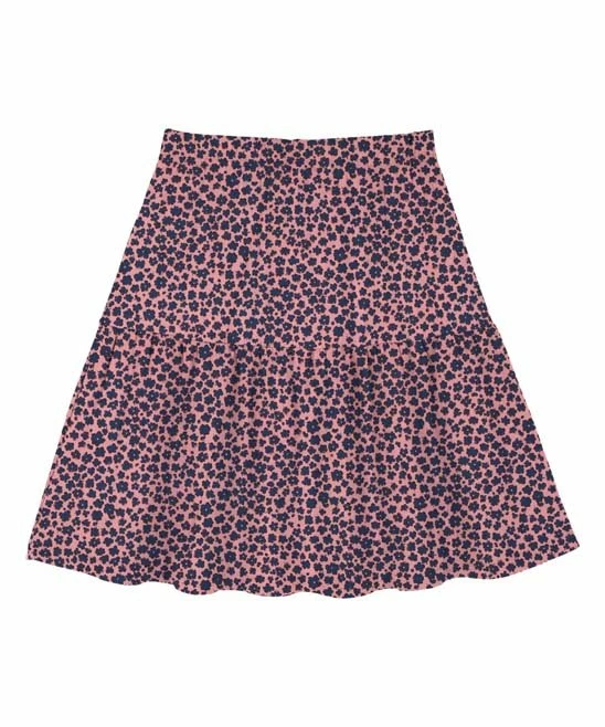 Best Pirce ✔️ Trend Blossoms Pink & Navy Floral Bow-Accent 👗 Skirt - 👧 Girls 🥰 4 Best Pirce ✔️ Trend Blossoms Pink & Navy Floral Bow-Accent 👗 Skirt - 👧 Girls 🥰 - Image 2