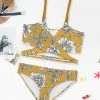 Wholesale 🔔 Trend Blossoms Mustard & White Floral Cutout Surplice 👙 Bikini Top & Bottoms - 👧 Girls 😀 -Trend Blossoms-shop zu103540516 main tm1646669024