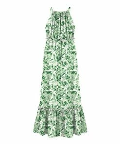 Best reviews of 🌟 Trend Blossoms White & Light Green Tropical Leaf Tiered Maxi 👗 Dress - 👧 Girls ⭐ -Trend Blossoms-shop zu104004318 alt 3 tm1646838160
