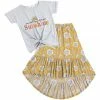 Best Pirce 🌟 Trend Blossoms White 'Sunshine' Knot-Hem Tee & Mustard Floral Hi-Low 👗 Skirt - 👧 Girls 🤩 1 Best Pirce 🌟 Trend Blossoms White 'Sunshine' Knot-Hem Tee & Mustard Floral Hi-Low 👗 Skirt - 👧 Girls 🤩 -Trend Blossoms-shop zu104069701 main tm1647279512
