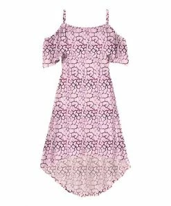 Best reviews of 🎉 Trend Blossoms Light Pink Abstract Cutout Hi-Low 👗 Dress - 👧 Girls 😀