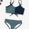 Discount 🌟 Trend Blossoms Dusty Blue & Navy Color Block Ruched Bow-Accent 👙 Bikini - 👧 Girls 🤩 -Trend Blossoms-shop zu104289208 main tm1647903561