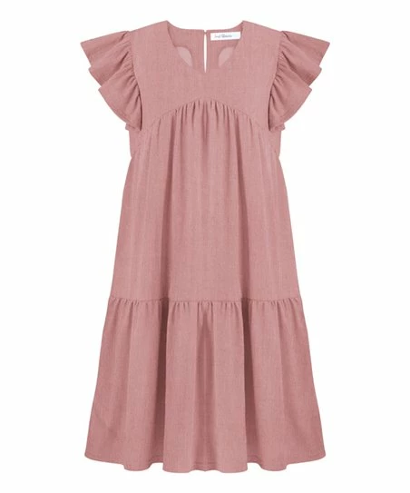 Promo ๐ Trend Blossoms Dusty Pink Ruffle-Sleeve Tiered A-Line ๐ Dress - ๐ง Girls ๐ 3 Promo ๐ Trend Blossoms Dusty Pink Ruffle-Sleeve Tiered A-Line ๐ Dress - ๐ง Girls ๐