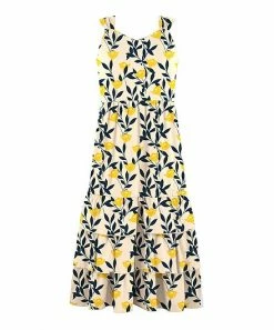 Cheap ✔️ Trend Blossoms Yellow & Navy Floral Tiered Sleeveless Maxi 👗 Dress - 👧 Girls ❤️