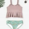 Budget 😀 Trend Blossoms Dusty Pink & Turquoise Butterfly Bow-Accent Ruffle 👙 Bikini - 👧 Girls 🎁 -Trend Blossoms-shop zu104373743 main tm1649948606
