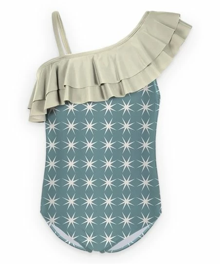 New ๐ Trend Blossoms Dusty Turquoise Geometric Star Asymmetrical One-Piece - ๐ง Girls ๐ 3 New ๐ Trend Blossoms Dusty Turquoise Geometric Star Asymmetrical One-Piece - ๐ง Girls ๐