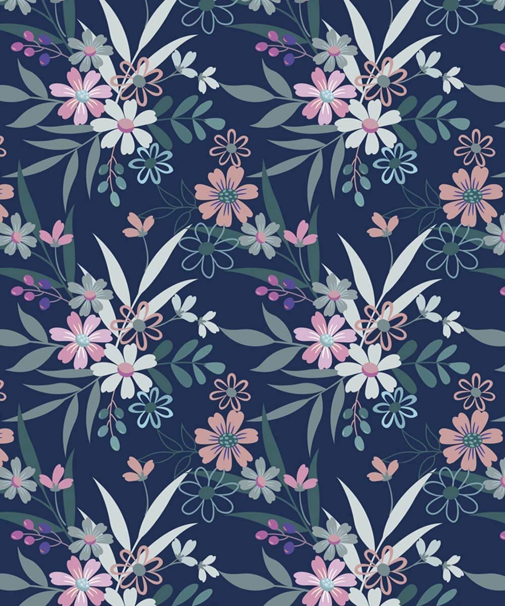 Coupon 👍 Trend Blossoms Navy & Light Pink Floral One-Shoulder Ruffle-Hem 👗 Dress - 👧 Girls 😉 5 Coupon 👍 Trend Blossoms Navy & Light Pink Floral One-Shoulder Ruffle-Hem 👗 Dress - 👧 Girls 😉 - Image 3