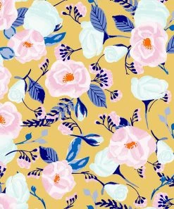 Budget 🔥 Trend Blossoms Mustard & Light Pink Floral Ruffle-Accent One-Shoulder Romper - 👧 Girls 😍 -Trend Blossoms-shop zu105367329 alt 2 tm1651756968