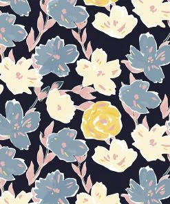 Top 10 ❤️ Trend Blossoms Dark Navy & Dusty Blue Floral Ruffle-Accent One-Shoulder Romper - 👧 Girls 🧨 -Trend Blossoms-shop zu105374453 alt 2 tm1651756968