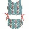 Discount 🥰 Trend Blossoms Dusty Turquoise & Pink Floral Bow-Accent 👙 Bikini - 👧 Girls 🎁 -Trend Blossoms-shop zu105391197 main tm1651073111