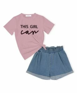 Wholesale ๐ Trend Blossoms Pink 'This Girl Can' Crewneck Tee & Blue Ruffle High-Waist Shorts - ๐ง Girls โ 9 Wholesale ๐ Trend Blossoms Pink 'This Girl Can' Crewneck Tee & Blue Ruffle High-Waist Shorts - ๐ง Girls โ -Trend Blossoms-shop zu105721409 alt 3 tm1652282142