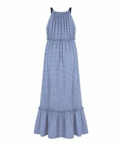 Promo 👏 Trend Blossoms Blue Gingham Sleeveless Maxi 👗 Dress - 👧 Girls 🤩 -Trend Blossoms-shop zu105837766 alt 1 tm1652801930
