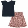 Coupon 🛒 Trend Blossoms Dark Navy Angel-Sleeve Top & Pink & Cream Floral A-Line 👗 Skirt - 👧 Girls 😍 -Trend Blossoms-shop zu106276100 main tm1654281562