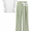 Promo ๐ Trend Blossoms White Angel-Sleeve Top & Sage Green Dot Bow-Accent Pants - ๐ง Girls ๐คฉ 2 Promo ๐ Trend Blossoms White Angel-Sleeve Top & Sage Green Dot Bow-Accent Pants - ๐ง Girls ๐คฉ -Trend Blossoms-shop zu106506827 main tm1655237359