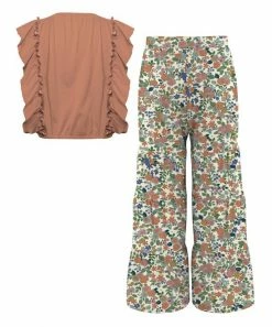 Cheap โ๏ธ Trend Blossoms Dusty Coral Angel-Sleeve Top & Green Floral Leaf Tiered Pants - ๐ง Girls ๐ 6 Cheap โ๏ธ Trend Blossoms Dusty Coral Angel-Sleeve Top & Green Floral Leaf Tiered Pants - ๐ง Girls ๐ -Trend Blossoms-shop zu106506830 alt 1 tm1655237359