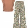 Cheap ✔️ Trend Blossoms Dusty Coral Angel-Sleeve Top & Green Floral Leaf Tiered Pants - 👧 Girls 🎉 2 Cheap ✔️ Trend Blossoms Dusty Coral Angel-Sleeve Top & Green Floral Leaf Tiered Pants - 👧 Girls 🎉 -Trend Blossoms-shop zu106506830 main tm1655237359