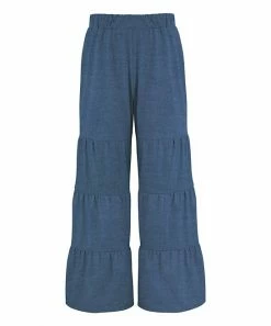 Cheapest 😉 Trend Blossoms Blue Chambray Tiered Pants - 👧 Girls 🌟