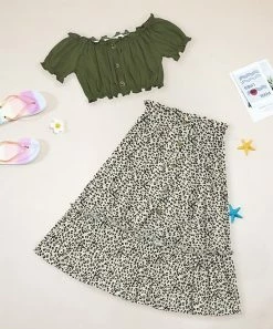 Cheap ๐ Trend Blossoms Army Green Ruffle-Accent Crop Top & Cream Leopard A-Line ๐ Skirt - ๐ง Girls ๐ฏ 9 Cheap ๐ Trend Blossoms Army Green Ruffle-Accent Crop Top & Cream Leopard A-Line ๐ Skirt - ๐ง Girls ๐ฏ -Trend Blossoms-shop zu106822201 alt 3 tm1656511955