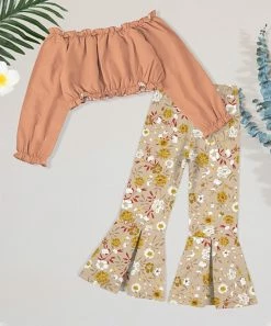 Flash Sale ๐ฅฐ Trend Blossoms Peach Off-Shoulder Crop Top & Beige Floral Flare Pants - ๐ง Girls โญ 8 Flash Sale ๐ฅฐ Trend Blossoms Peach Off-Shoulder Crop Top & Beige Floral Flare Pants - ๐ง Girls โญ -Trend Blossoms-shop zu106932784 alt 2 tm1656598578