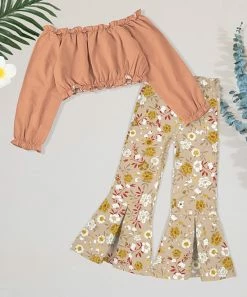 Flash Sale ๐ฅฐ Trend Blossoms Peach Off-Shoulder Crop Top & Beige Floral Flare Pants - ๐ง Girls โญ 9 Flash Sale ๐ฅฐ Trend Blossoms Peach Off-Shoulder Crop Top & Beige Floral Flare Pants - ๐ง Girls โญ -Trend Blossoms-shop zu106932784 alt 3 tm1656598578