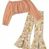 Flash Sale 🥰 Trend Blossoms Peach Off-Shoulder Crop Top & Beige Floral Flare Pants - 👧 Girls ⭐ 2 Flash Sale 🥰 Trend Blossoms Peach Off-Shoulder Crop Top & Beige Floral Flare Pants - 👧 Girls ⭐ -Trend Blossoms-shop zu106932784 main tm1656598578