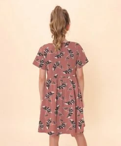 Promo 😀 Trend Blossoms Dusty Rose & Cream Floral Lace-Accent A-Line 👗 Dress - 👧 Girls 👏 -Trend Blossoms-shop zu106981059 alt 2 tm1656700472