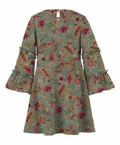 Best reviews of 🥰 Trend Blossoms Grayish Green & Pink Floral Paisley Bell-Sleeve Shift 👗 Dress - 👧 Girls 🔔 -Trend Blossoms-shop zu106983468 alt 2 tm1656700609