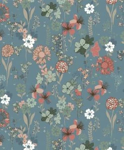 Cheapest ❤️ Trend Blossoms Dusty Blue & Pink Floral Flutter-Sleeve Belted Jumpsuit - 👧 Girls 👍 -Trend Blossoms-shop zu107132010 alt 2 tm1657215209