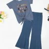 Outlet 🥰 Trend Blossoms Dusty Blue Heart Knot-Front Top & Blue Flare Pants - 👧 Girls 👍 1 Outlet 🥰 Trend Blossoms Dusty Blue Heart Knot-Front Top & Blue Flare Pants - 👧 Girls 👍 -Trend Blossoms-shop zu107258718 main tm1657295380