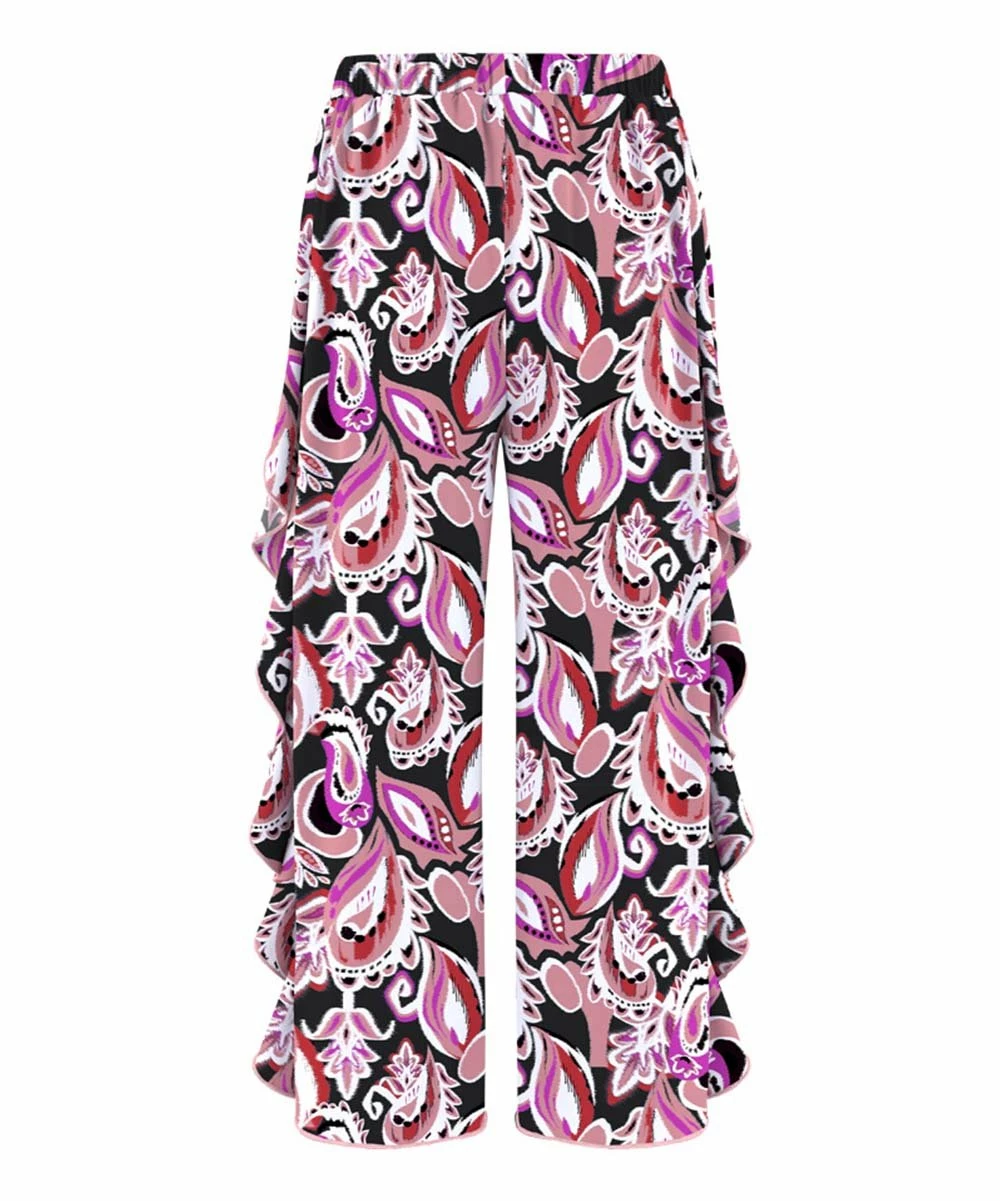 Best reviews of ๐งจ Trend Blossoms Black & Dusty Pink Floral Paisley Ruffle-Accent Pants - ๐ง Girls โค๏ธ 4 Best reviews of ๐งจ Trend Blossoms Black & Dusty Pink Floral Paisley Ruffle-Accent Pants - ๐ง Girls โค๏ธ - Image 2